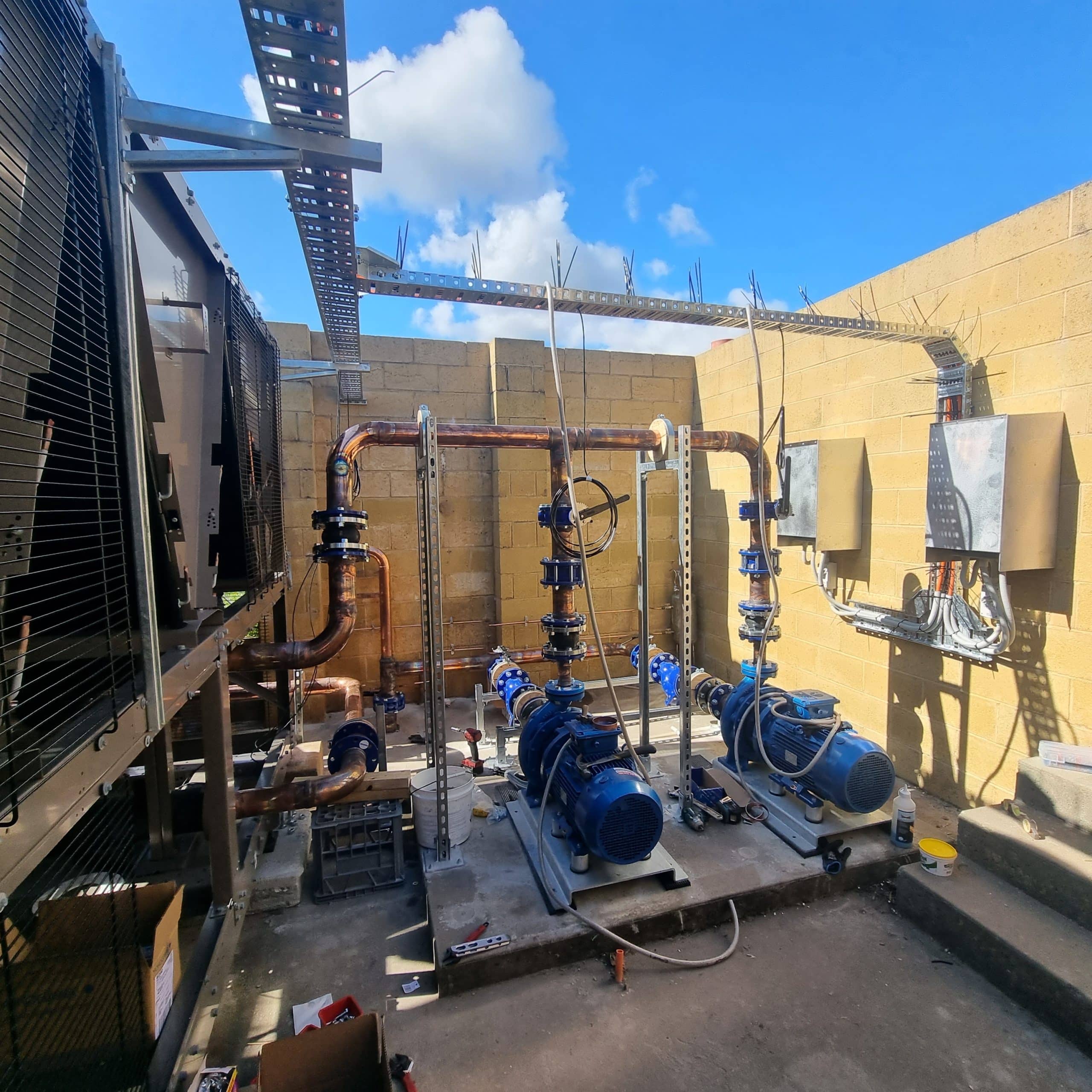Stainless steel machinery and ducting for an external air conditioning unit