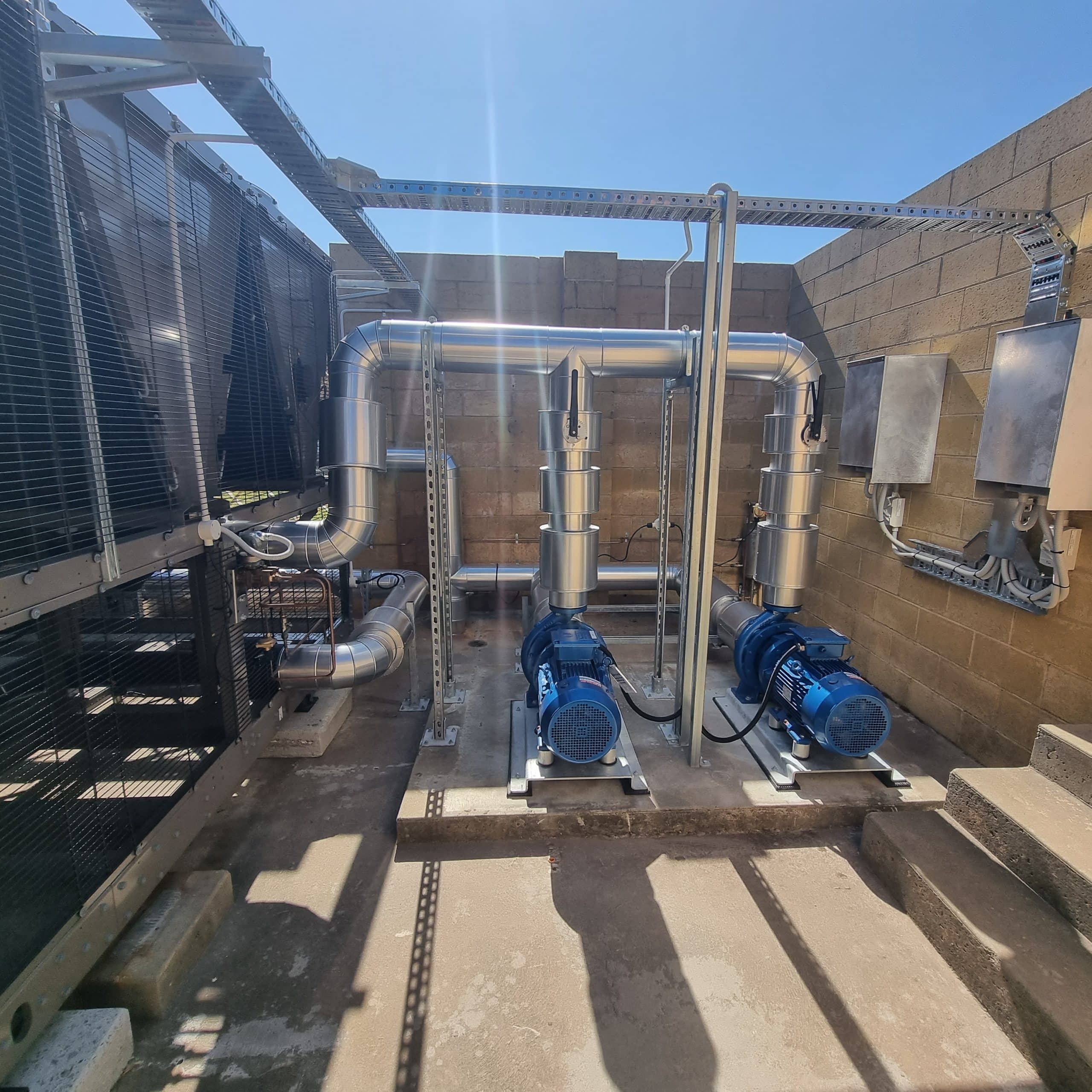 Stainless steel machinery and ducting for an external air conditioning unit