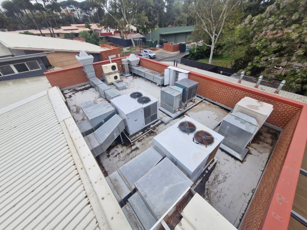 The installed equipment and air conditioner outdoor units